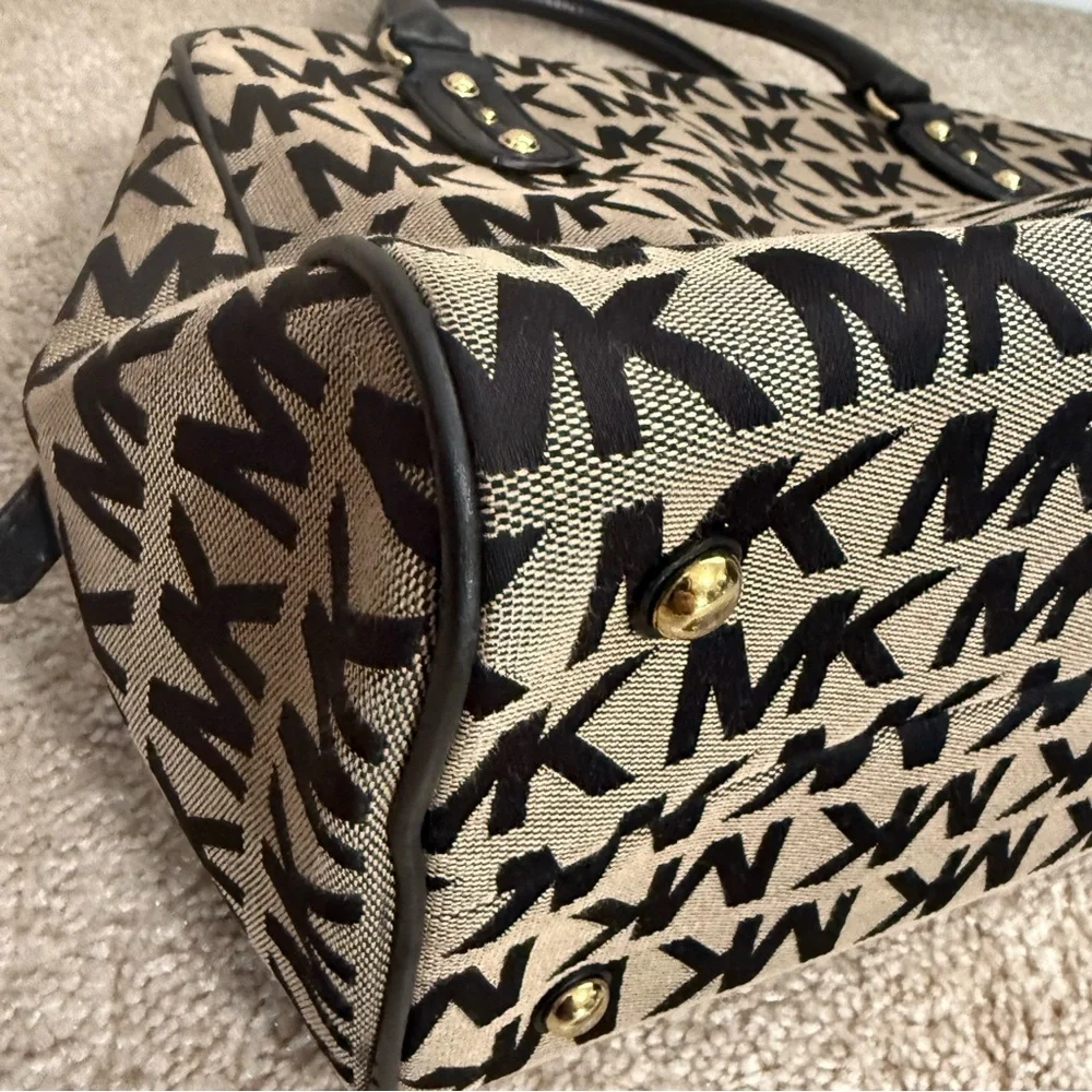 Michael Kors Veronica Monogram Canvas & Leather Dome Satchel
